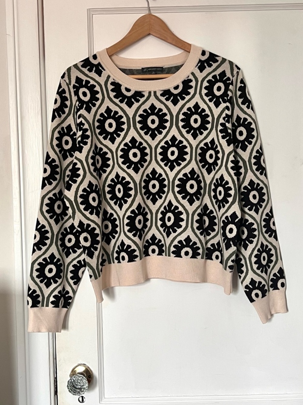 Adrianna Papell Geometric Crewneck Sweater